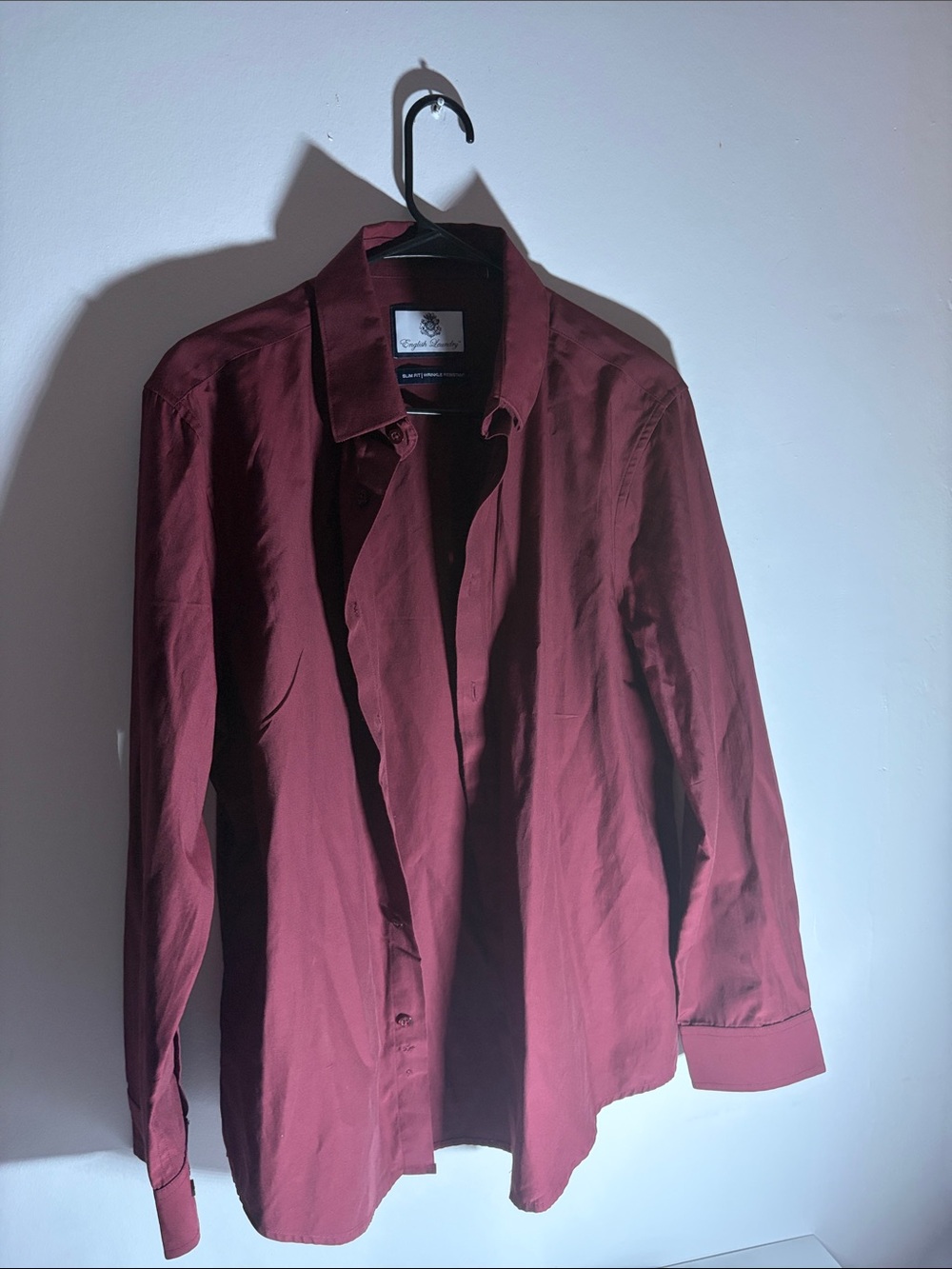 English Laundry Men's Burgundy Button-Up Shirt Jacket